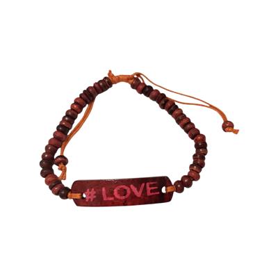 Prírodný náramok lásky LOVE červený