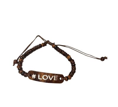 Prírodný náramok lásky LOVE hnedý