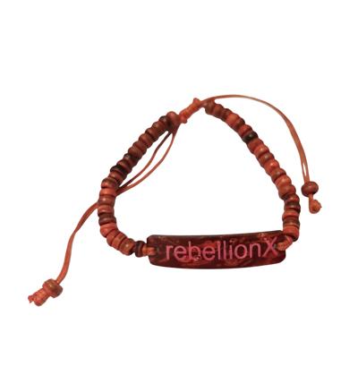 Prírodný náramok rebélia X červený