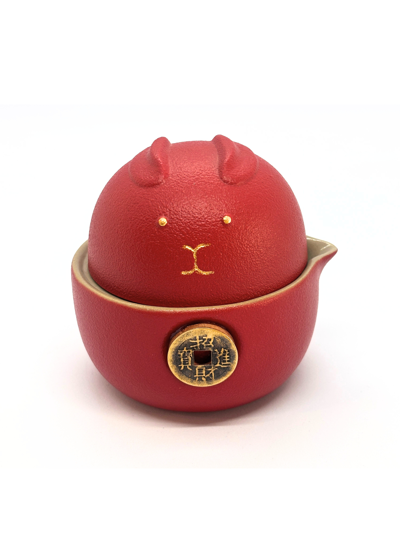 Cestovná čajová súprava Červená mačka