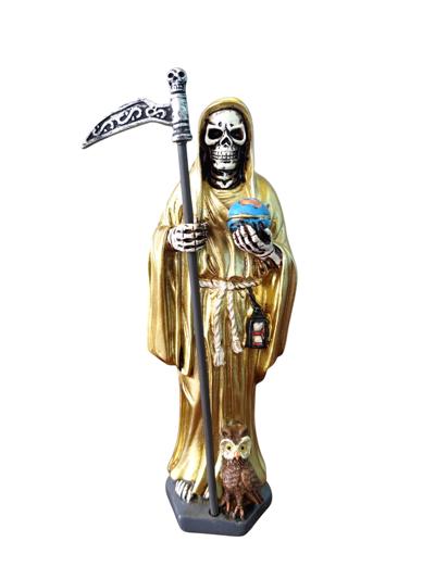 Santa Muerte zlatá 15cm