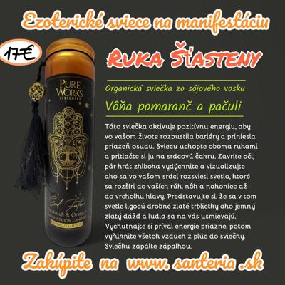 Manifestačná sviečka RUKA ŠŤASTENY