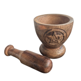 Drevený mažiar s pentagramom XL