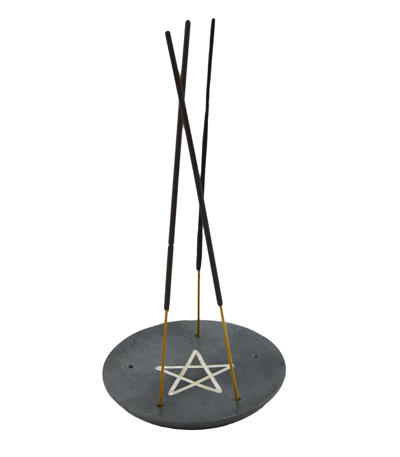 Kameninový stojan s pentagramom (čierny)