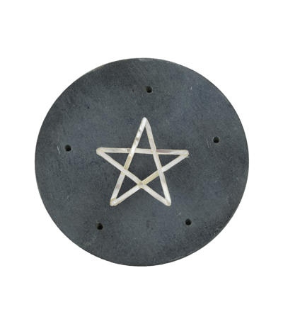 Kameninový stojan s pentagramom (čierny)